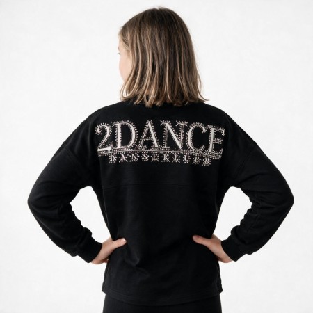 2Dance jersey sort med rhinestones logo. 