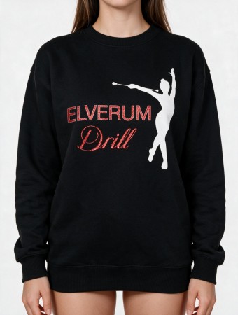 Elverum drill svart collegegenser