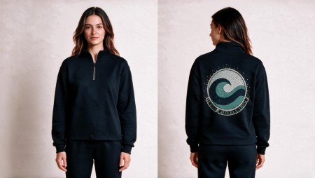 Ocean cheerleading happy halfzip m/ rhinestone  