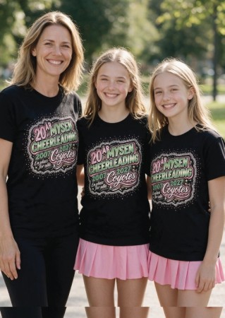 Mysen Cheerleading jubileum t-skjorte m/ rhinestones 