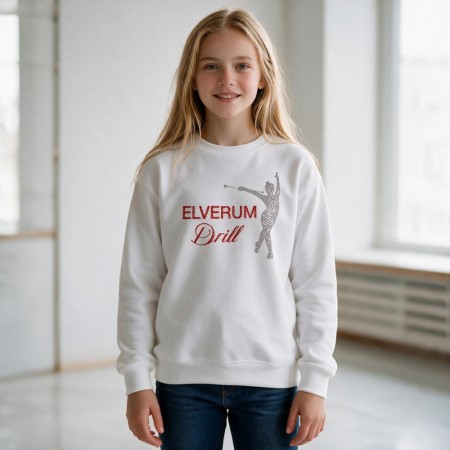 Elverum drill hvit collegegenser