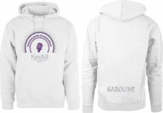 KorALL hvit hettegenser