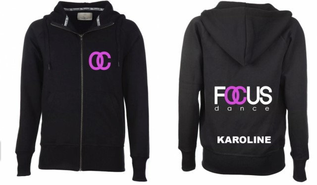 Focus dance svart klubbjakke - hvitt trykk